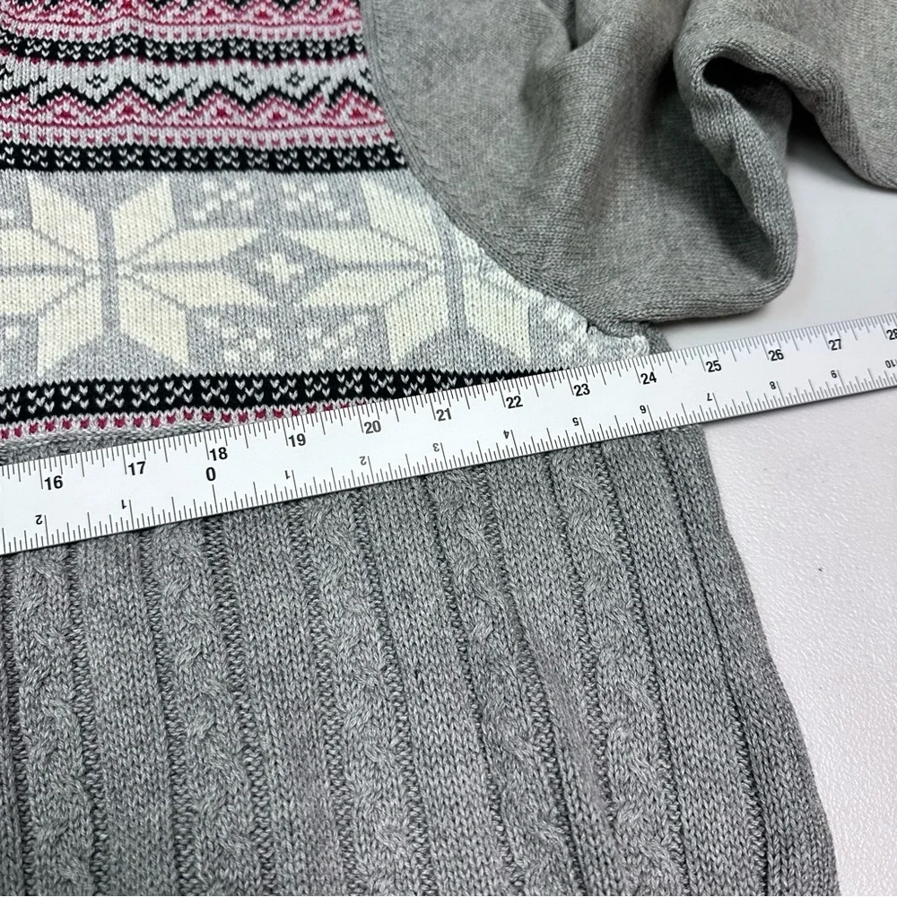 Chaps Gray Patterned Men's Sweater Size XXL